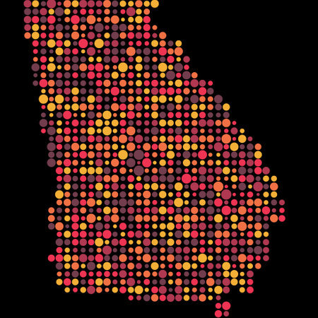 Georgia Map Silhouette Pixelated generative pattern illustrationのイラスト素材