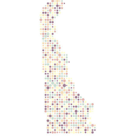Delaware Map Silhouette Pixelated generative pattern illustrationのイラスト素材