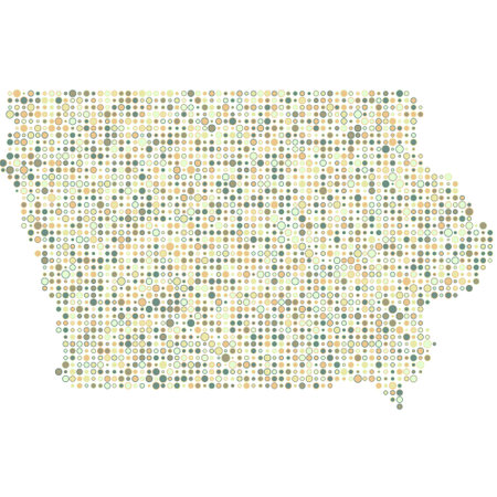 Iowa Map Silhouette Pixelated generative pattern illustrationのイラスト素材
