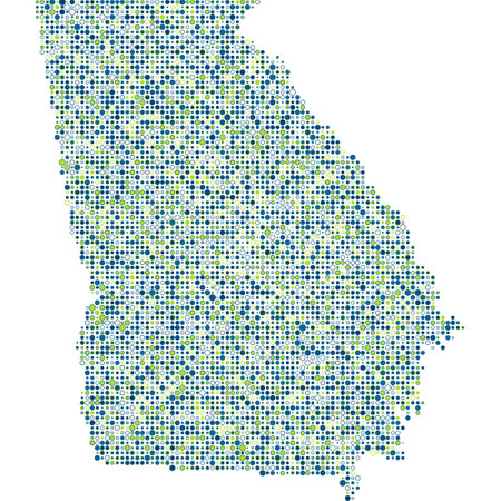 Georgia Map Silhouette Pixelated generative pattern illustrationのイラスト素材