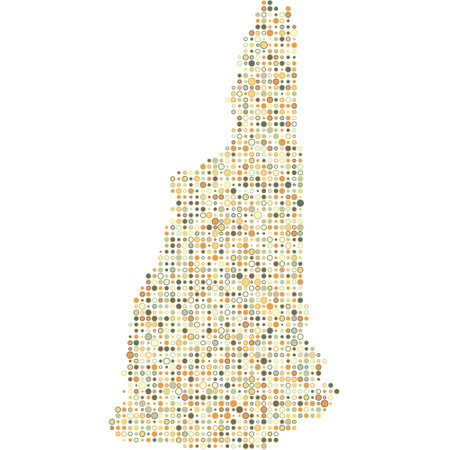 New hampshire Map Silhouette Pixelated generative pattern illustrationのイラスト素材