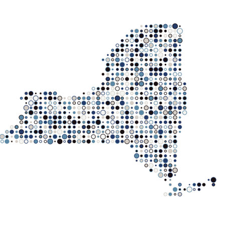 New york Map Silhouette Pixelated generative pattern illustrationのイラスト素材