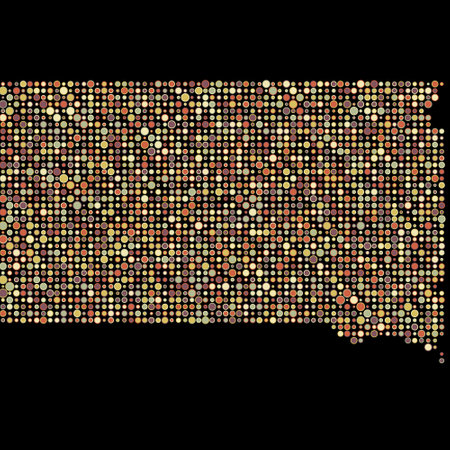 South dakota Map Silhouette Pixelated generative pattern illustrationのイラスト素材