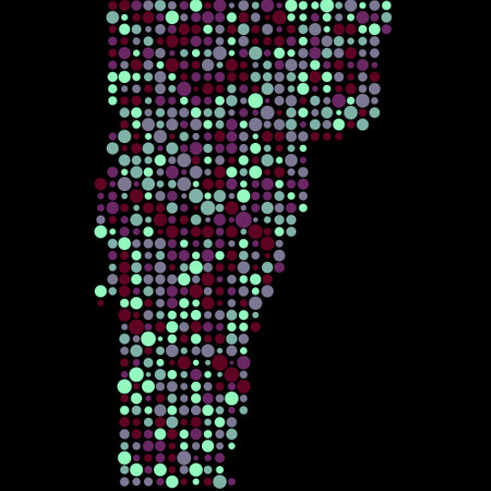 Vermont Map Silhouette Pixelated generative pattern illustrationのイラスト素材