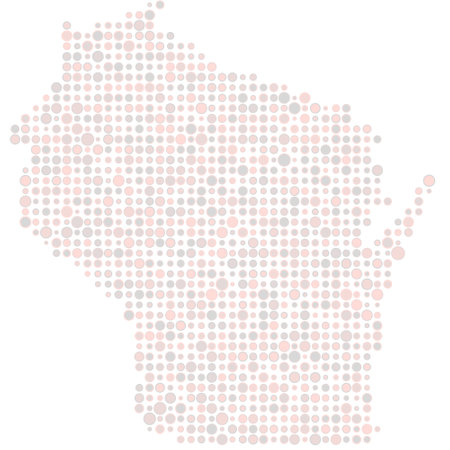 Wisconsin Map Silhouette Pixelated generative pattern illustrationのイラスト素材