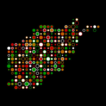 Afghanistan Map Silhouette Pixelated generative pattern illustrationのイラスト素材