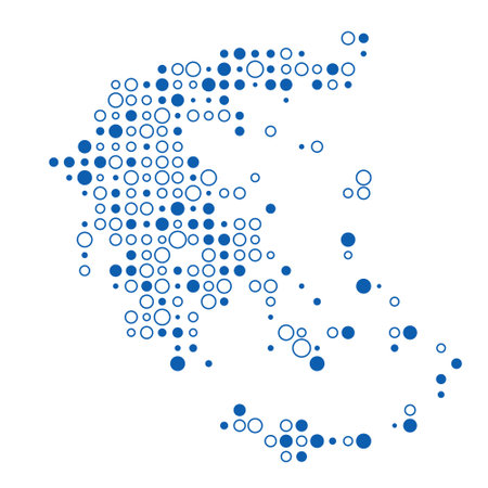 Greece Map Silhouette Pixelated generative pattern illustrationのイラスト素材