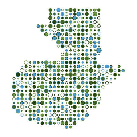 Guatemala Map Silhouette Pixelated generative pattern illustrationのイラスト素材