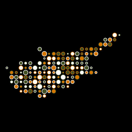 Cyprus Map Silhouette Pixelated generative pattern illustrationのイラスト素材