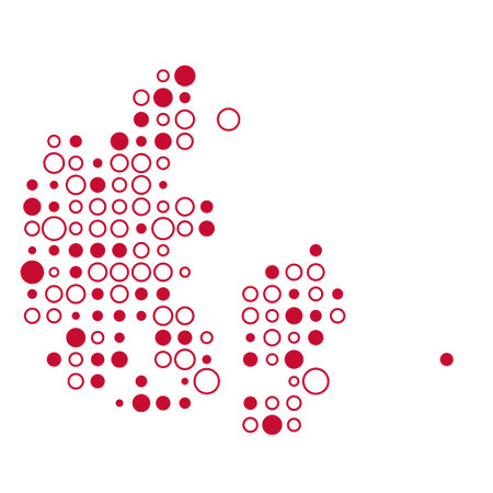 Denmark Map Silhouette Pixelated generative pattern illustrationのイラスト素材