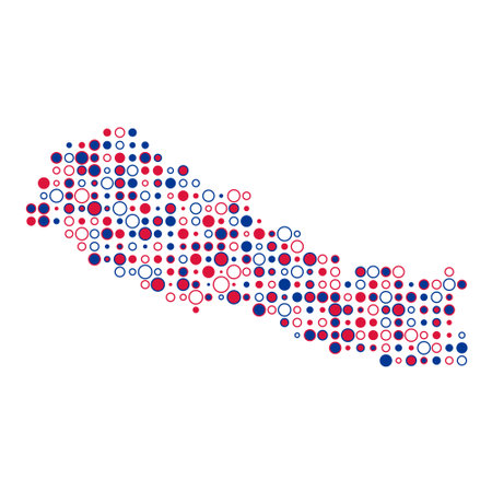 Nepal Map Silhouette Pixelated generative pattern illustrationのイラスト素材