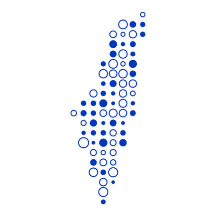 Israel Map Silhouette Pixelated generative pattern illustrationのイラスト素材