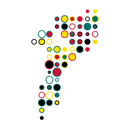 Mozambique Map Silhouette Pixelated generative pattern illustrationのイラスト素材