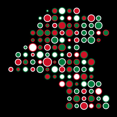 Kuwait Map Silhouette Pixelated generative pattern illustrationのイラスト素材