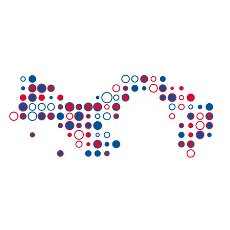 Panama Map Silhouette Pixelated generative pattern illustrationのイラスト素材