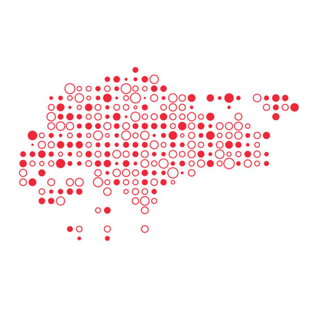 Singapore Map Silhouette Pixelated generative pattern illustrationのイラスト素材