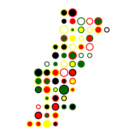 Portugal Map Silhouette Pixelated generative pattern illustrationのイラスト素材