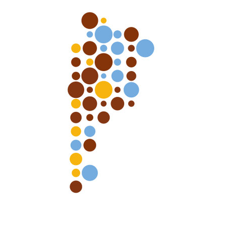 Argentina Map Silhouette Pixelated generative pattern illustrationのイラスト素材