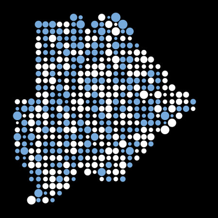 Botswana Map Silhouette Pixelated generative pattern illustrationのイラスト素材