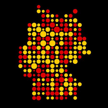 Germany Map Silhouette Pixelated generative pattern illustrationのイラスト素材