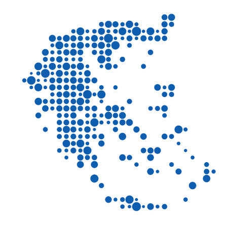 Greece Map Silhouette Pixelated generative pattern illustrationのイラスト素材