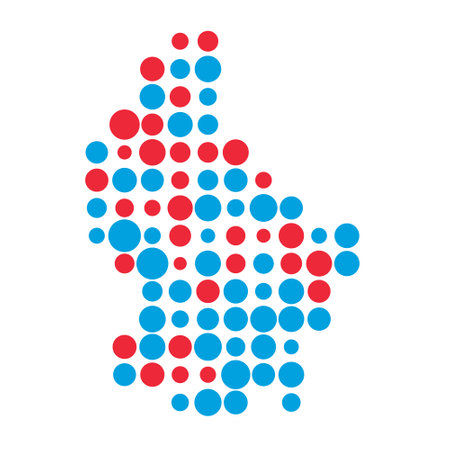 Luxembourg Map Silhouette Pixelated generative pattern illustrationのイラスト素材