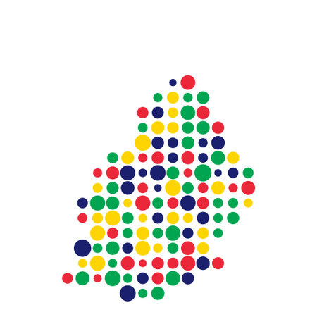Mauritius Map Silhouette Pixelated generative pattern illustrationのイラスト素材