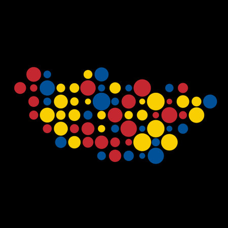 Mongolia Map Silhouette Pixelated generative pattern illustrationのイラスト素材