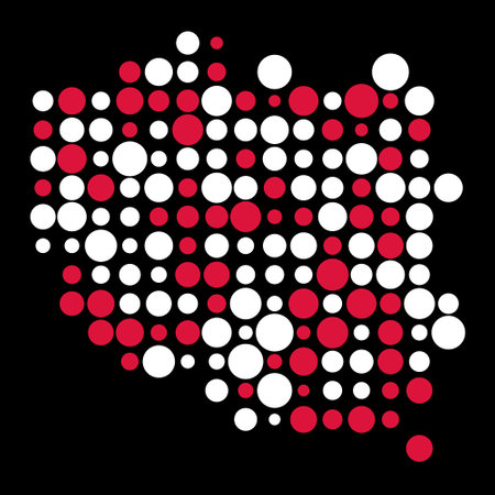 Poland Map Silhouette Pixelated generative pattern illustrationのイラスト素材