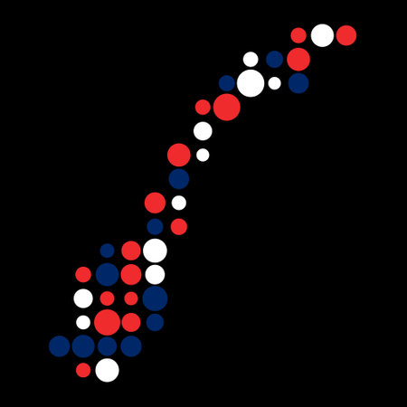 Norway Map Silhouette Pixelated generative pattern illustrationのイラスト素材