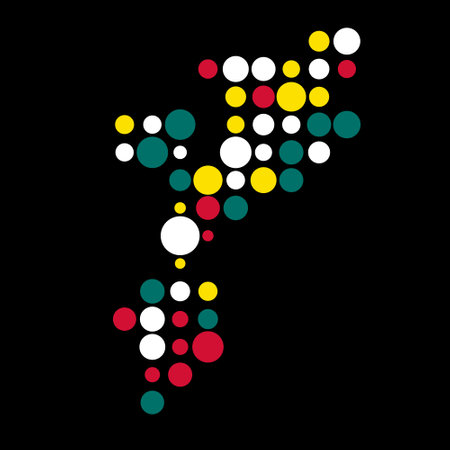 Mozambique Map Silhouette Pixelated generative pattern illustrationのイラスト素材