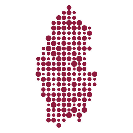 Qatar Map Silhouette Pixelated generative pattern illustrationのイラスト素材
