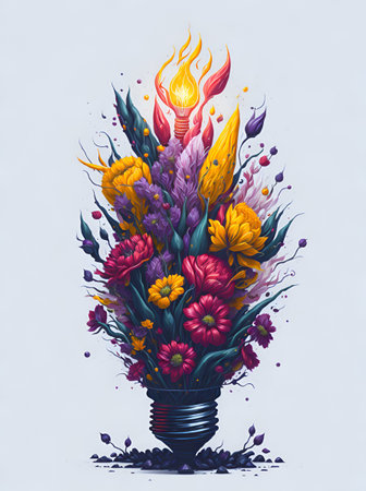 Light bulb, green eco energy concept. AI generated illustrationの素材