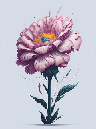 Carnation flower color splash concept. AI generated illustrationの素材