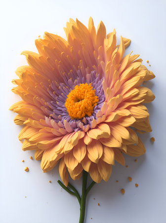 Chrysanthemum flower cartoon. AI generated illustrationの素材