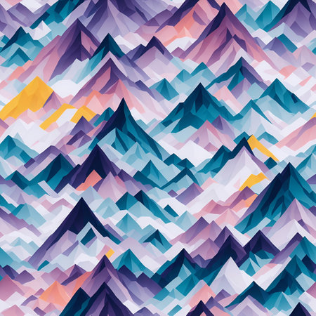 abstract mountains mountainscape horizon. AI generated illustrationの素材