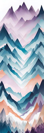 abstract mountains mountainscape horizon. AI generated illustrationの素材