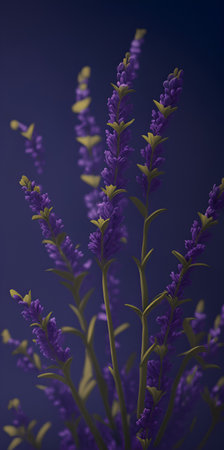 A hyper realistic colorful lavender flowers. AI generated illustrationの素材