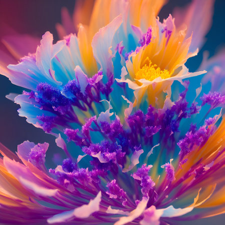Colorful spring flowers. AI generated illustrationの素材