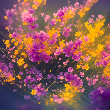 Colorful spring flowers. AI generated illustrationの素材