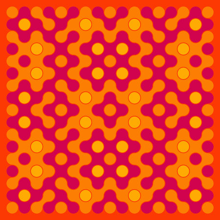 Random color rounded truchet tiling illustrationのイラスト素材