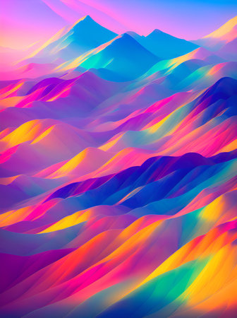 Highland landscape. AI generated illustrationの素材