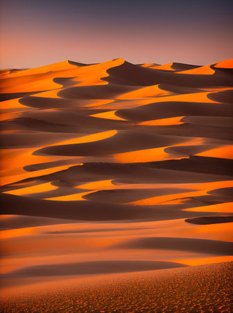 Desert painting. Colourful fields landscapes. AI generated illustrationの素材