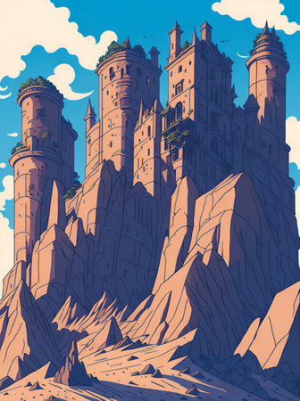 Sandstones Castles landscape. AI generated illustrationの素材