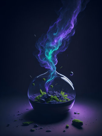 Galaxy cannabis. AI generated illustrationの素材