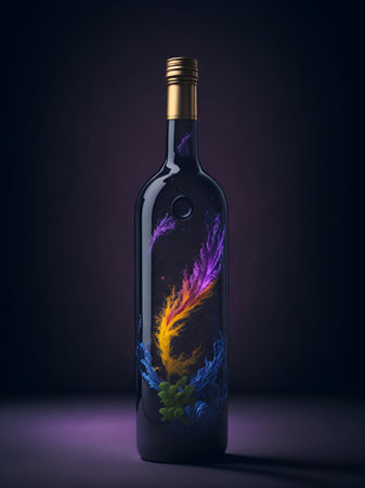 Galaxy wine concept. AI generated illustrationの素材