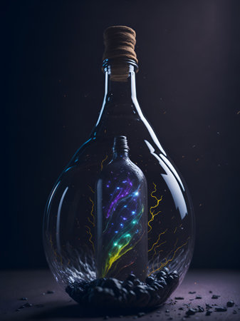 Galaxy wine concept. AI generated illustrationの素材