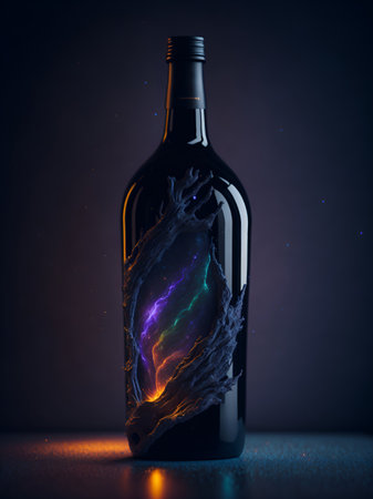 Galaxy wine concept. AI generated illustrationの素材