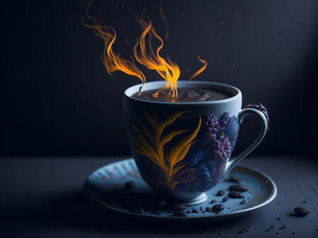 Cup of coffee. AI generated illustrationの素材
