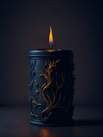 Whismical Candle. AI generated illustrationの素材